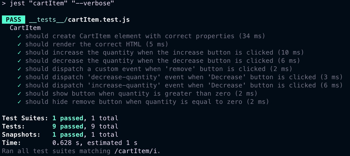 unit testing results